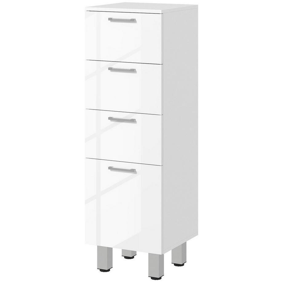 Badezimmerschrank schmal, Toilettenschrank mit Verstellbar Regal, 3 Schubladen, Badschrank für kleine Räume Badezimmer, Wohnzimmer 30 x 30 x 93 cm Weiß |