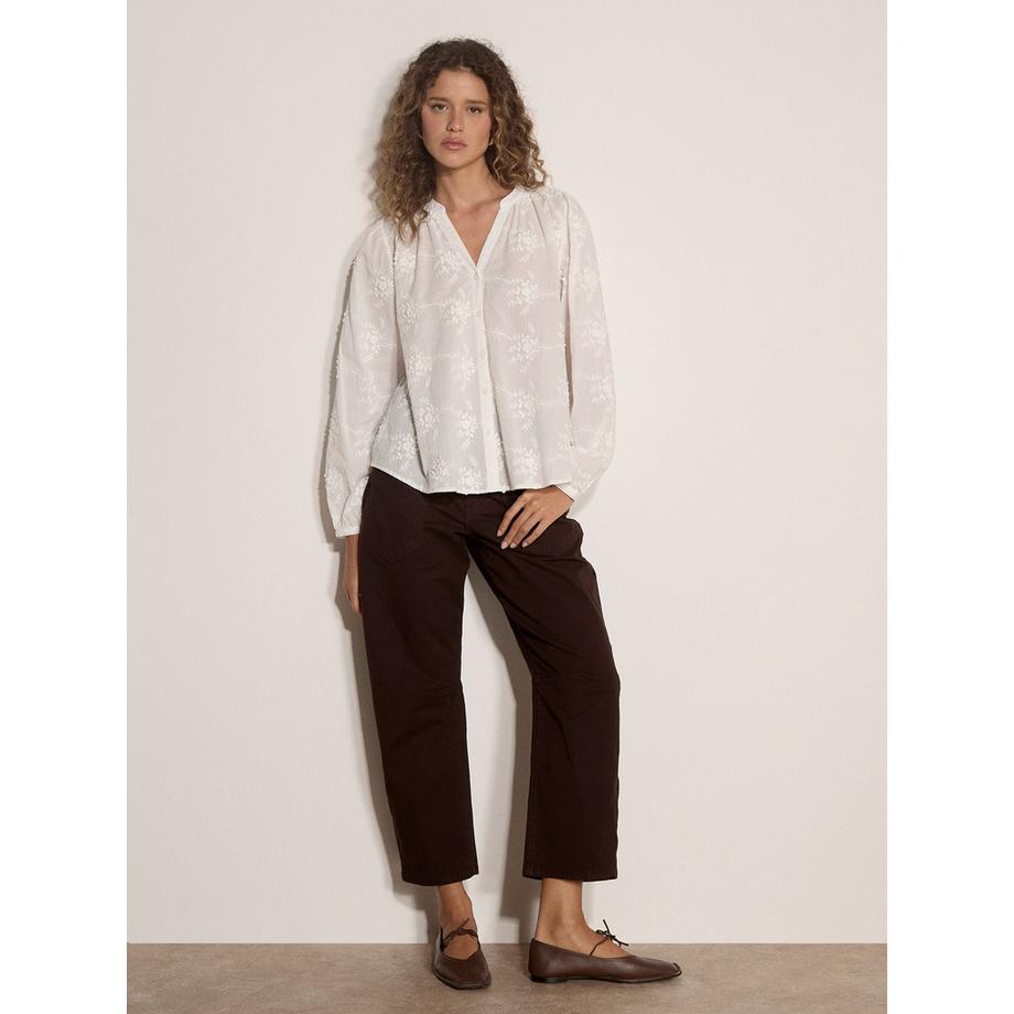 APRICOT  Blouse en coton à motifs floraux brodés 