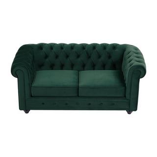 Vente-unique Sofa 2-Sitzer - Samt - Grün - CHESTERFIELD  