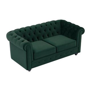 Vente-unique Sofa 2-Sitzer - Samt - Grün - CHESTERFIELD  