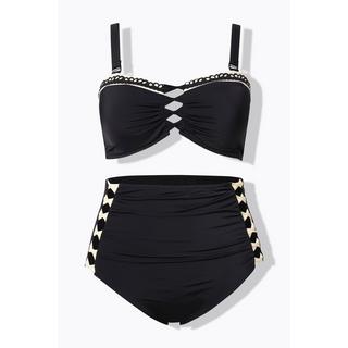 Ulla Popken Bikini Bretelles Fantaisie Bonnets Souples Bretelles Ajustables Taille Haute  