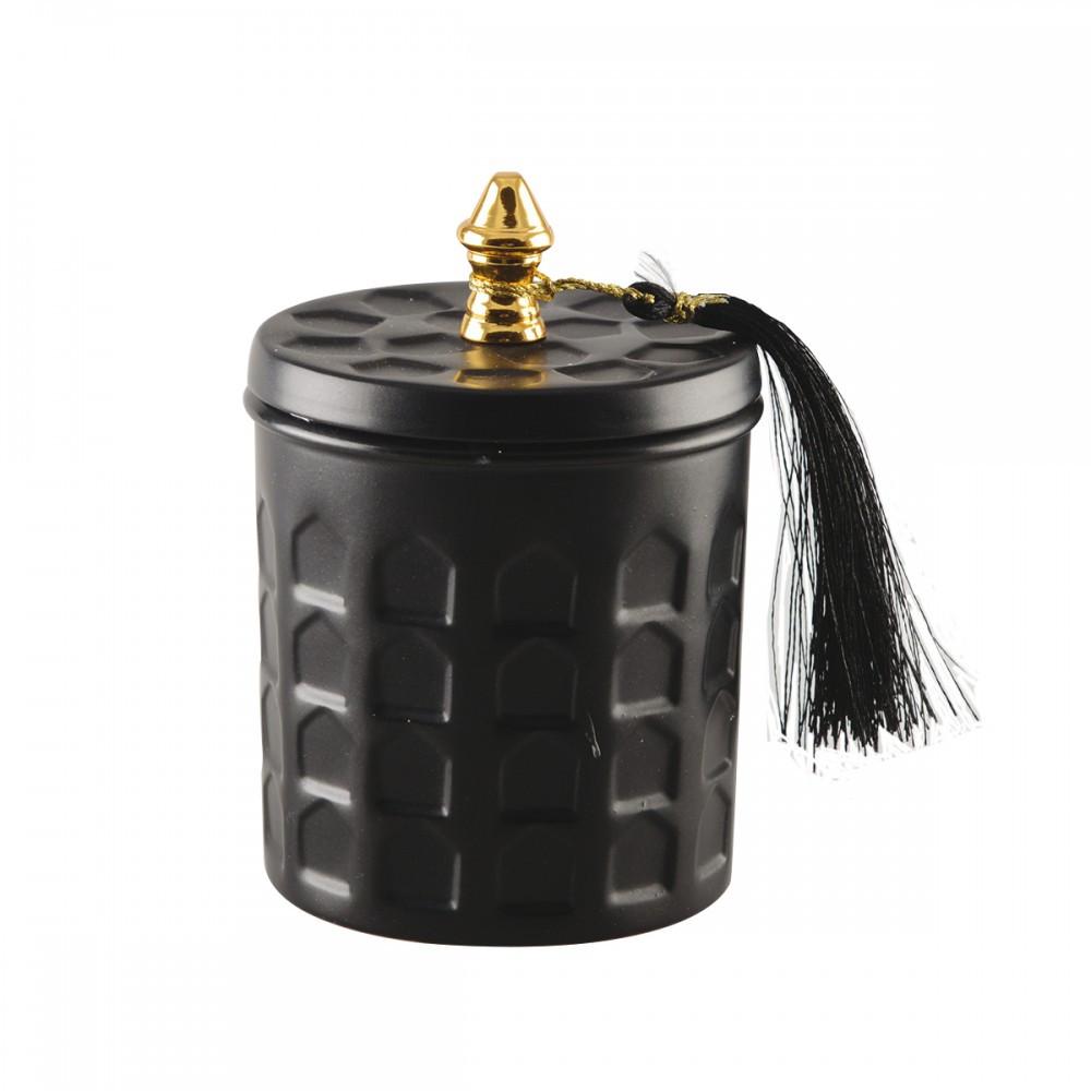 Aulica BOUGIE EN BOITE NOIRE MAT PARFUM VANILLE 8*12CM  