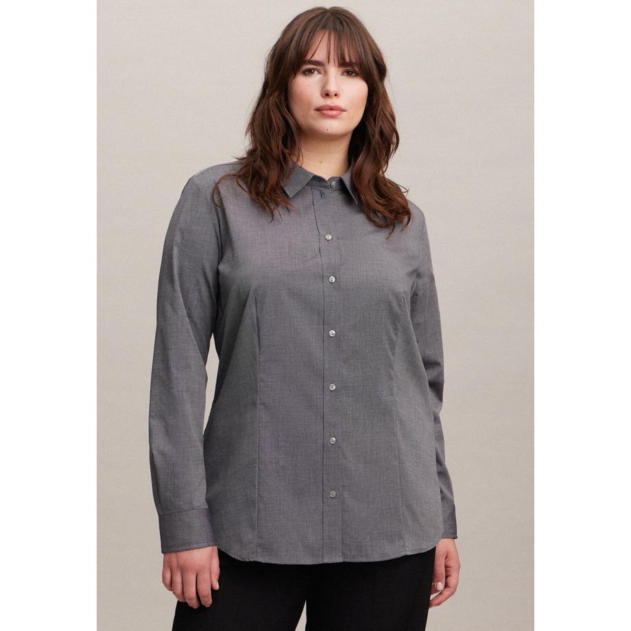 Seidensticker  Klassische Bluse Uni Langarm Kragen 