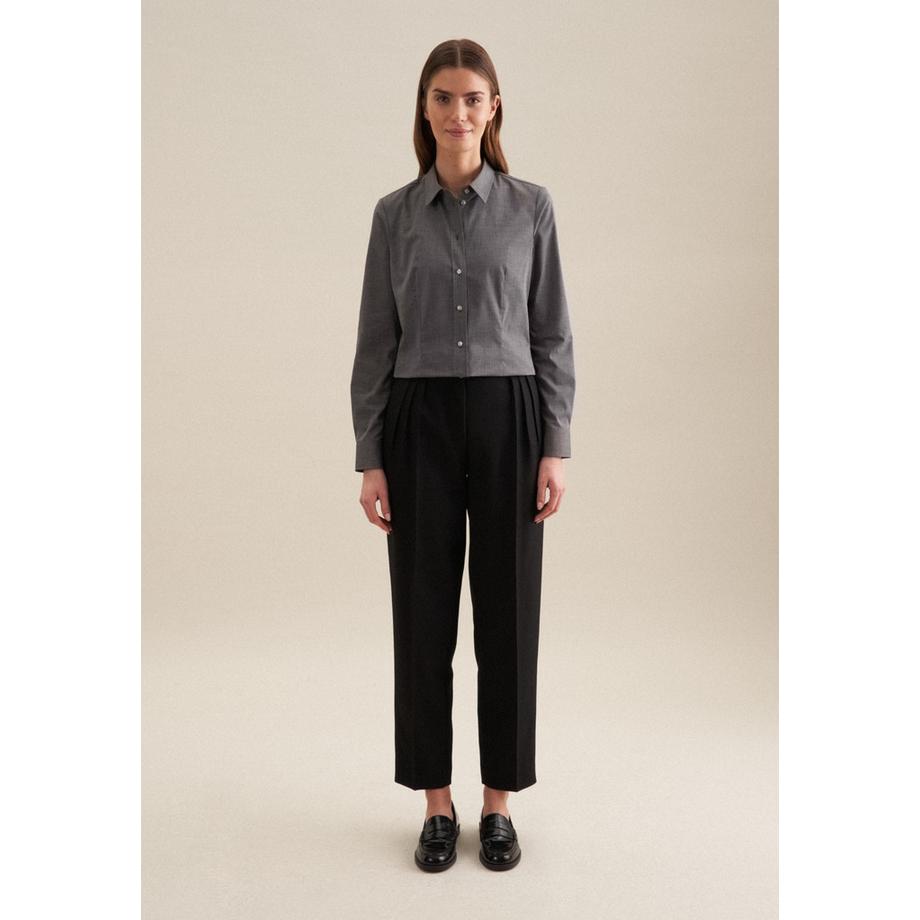 Seidensticker  Klassische Bluse Uni Langarm Kragen 