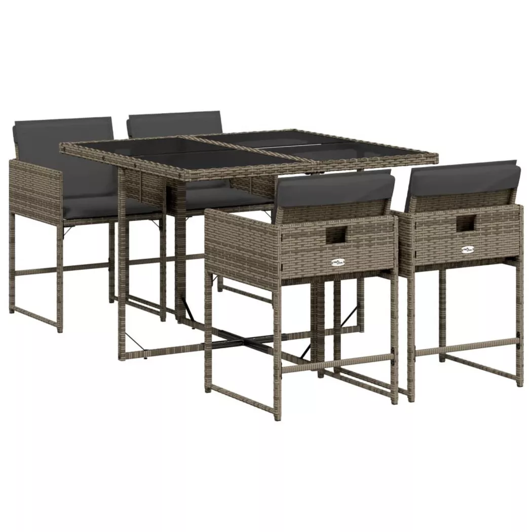 VidaXL - Garten essgruppe poly-rattan, One Size, Grau