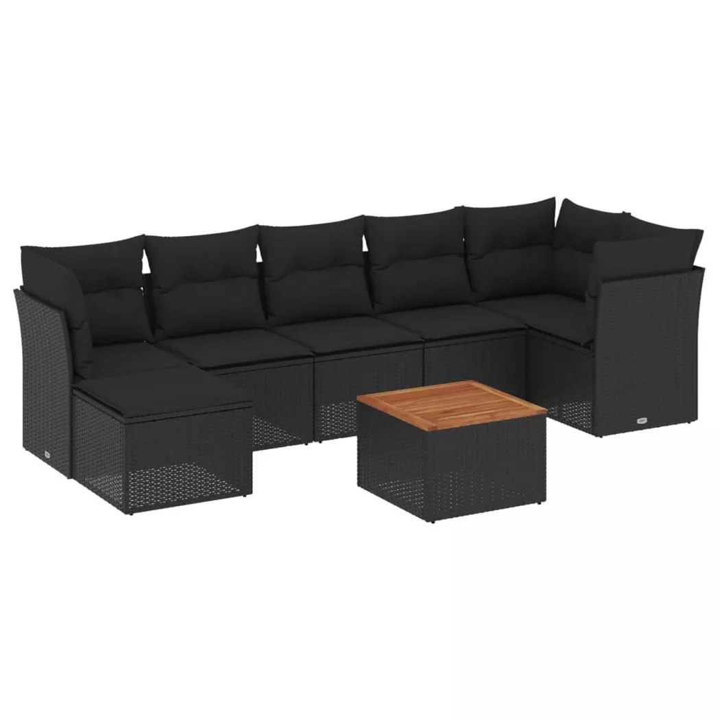 VidaXL - Garten sofagarnitur poly-rattan, One Size, Schwarz