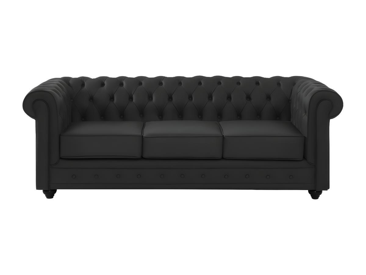 Vente-unique Ledersofa 3Sitzer CHESTERFIELD Büffelleder  