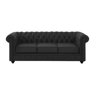 Vente-unique Ledersofa 3Sitzer CHESTERFIELD Büffelleder  