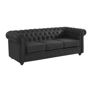 Vente-unique Ledersofa 3Sitzer CHESTERFIELD Büffelleder  