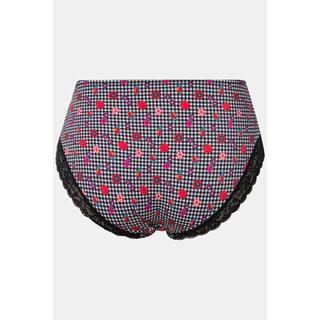 Ulla Popken Slip midi pied-de-poule fiori pizzo  