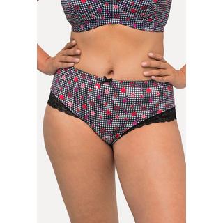 Ulla Popken Slip midi pied-de-poule fiori pizzo  