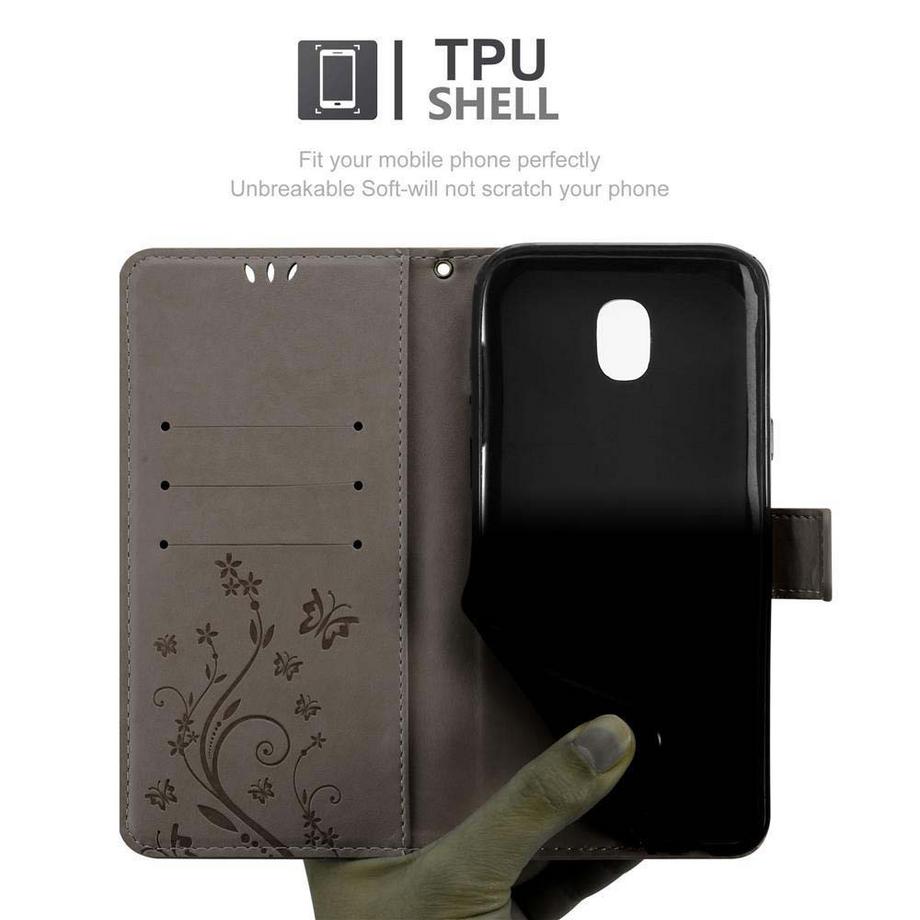 Cadorabo  Housse compatible avec Samsung Galaxy J5 2017 - Coque de protection au design floral avec fermeture magnétique, fonction de support et emplacements pour cartes 