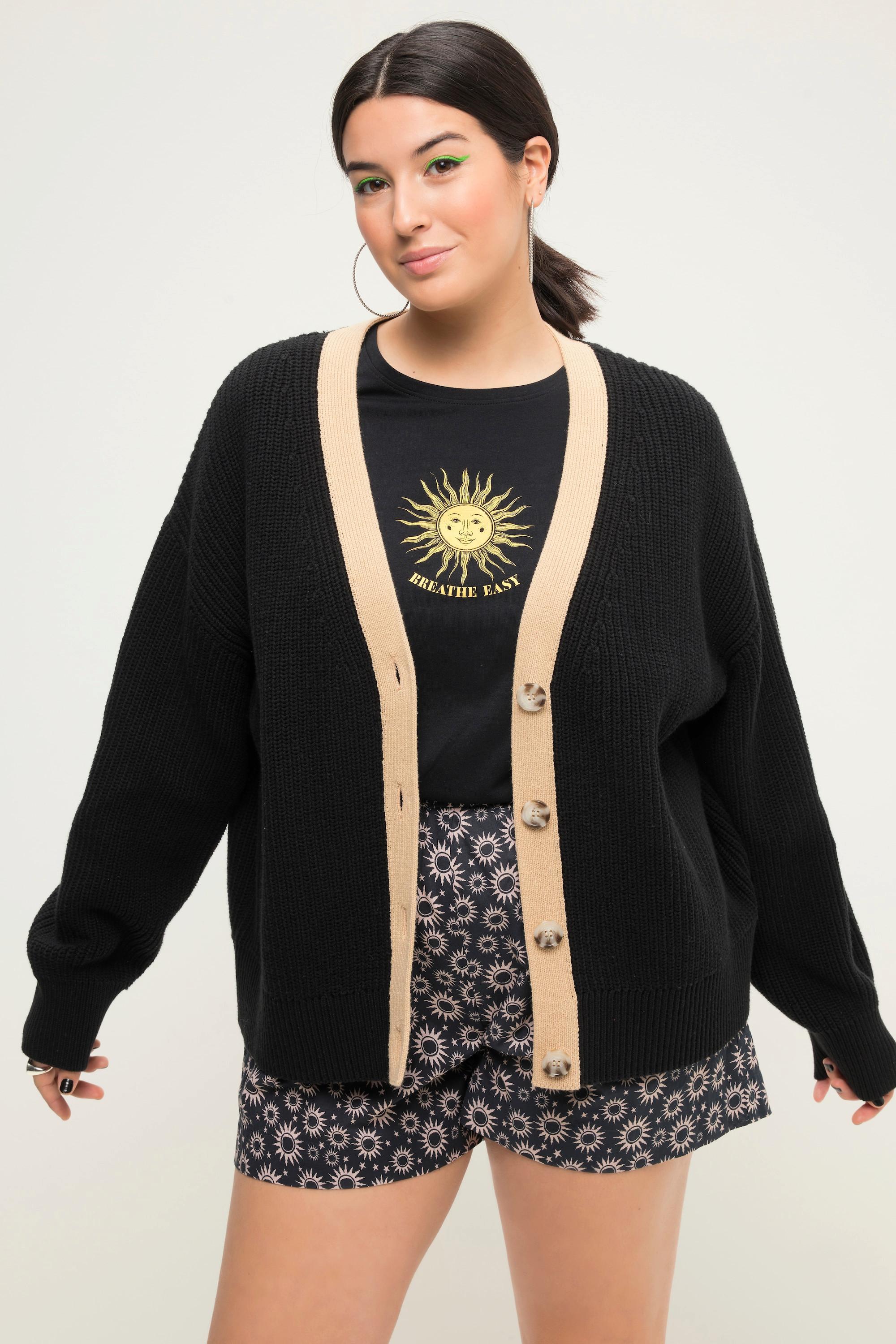 Studio Untold  Cardigan dal taglio oversize con rifinitura colorata e maniche lunghe 