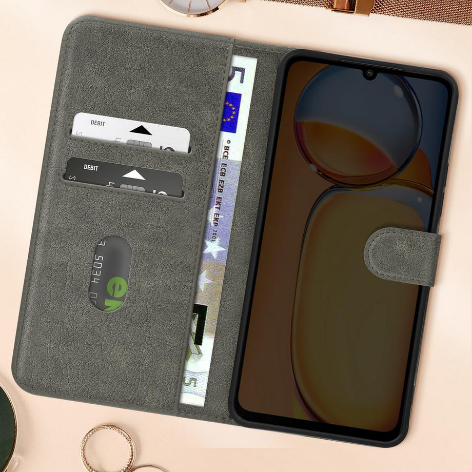 Avizar  Étui Portefeuille Xiaomi Redmi 13C Gris 