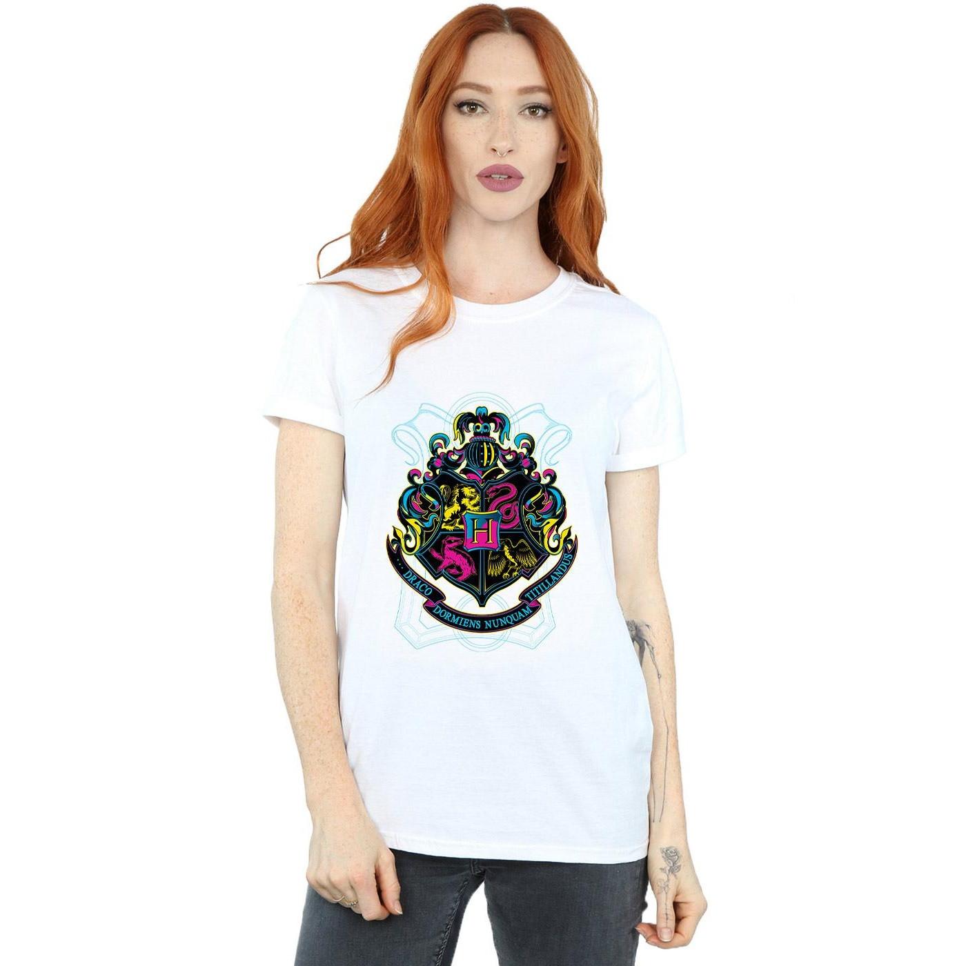 Harry Potter Stemma Hogwarts Neon T-Shirt  