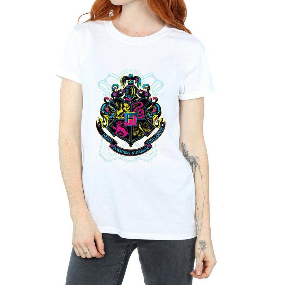 Harry Potter Hogwarts Wappen Neon T-Shirt  