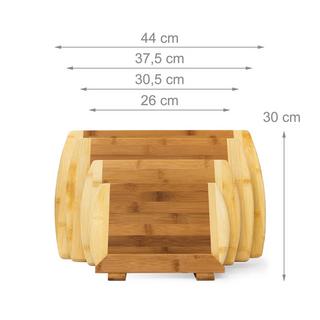 B2X Planches à découper en bambou, lot de 4 avec support  