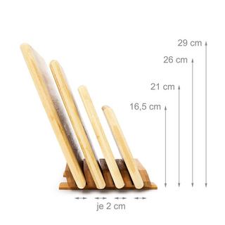 B2X Planches à découper en bambou, lot de 4 avec support  