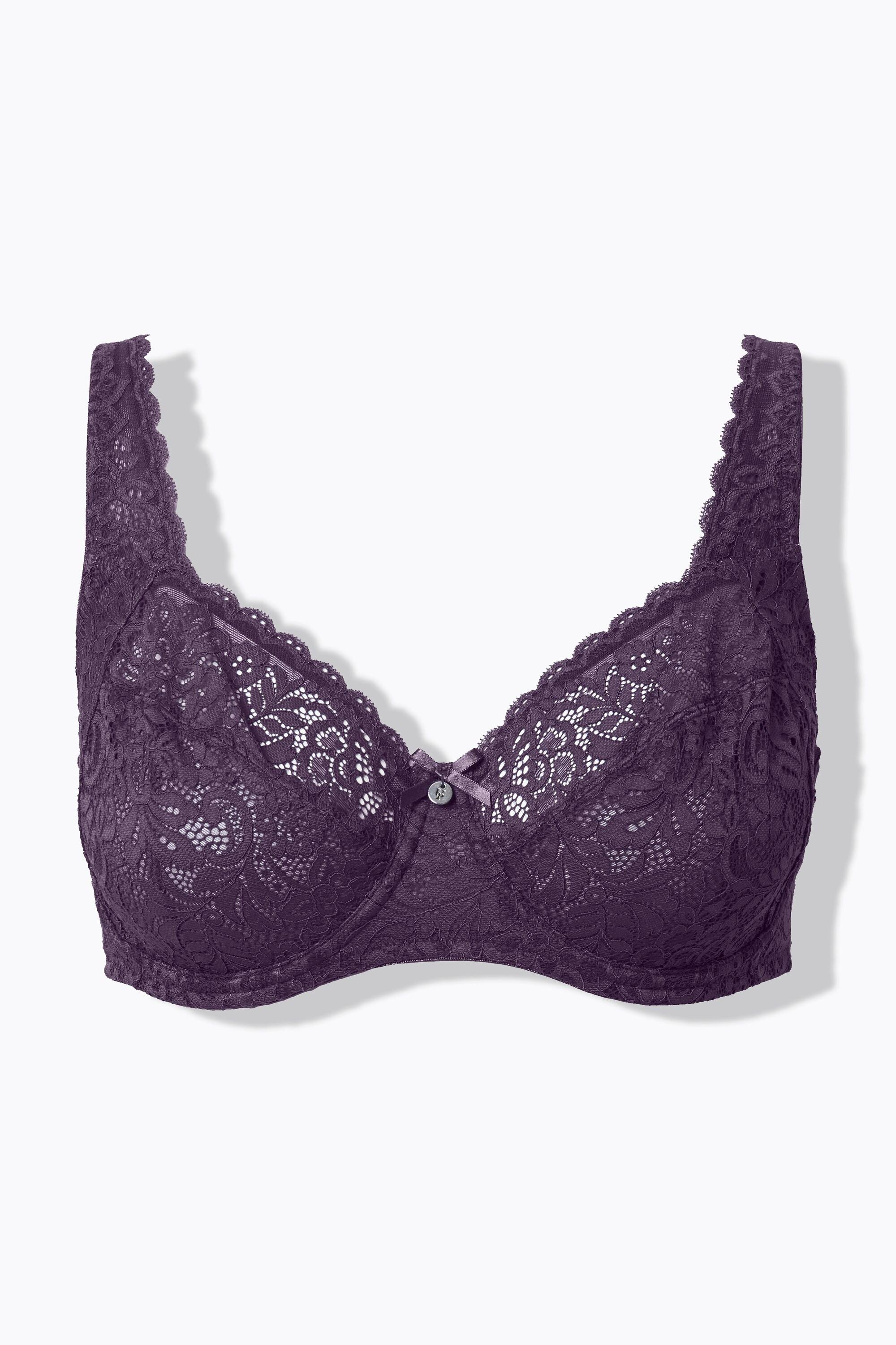 Ulla Popken Reggiseno con ferretto pizzo floreale pizzo intero coppa C-E  