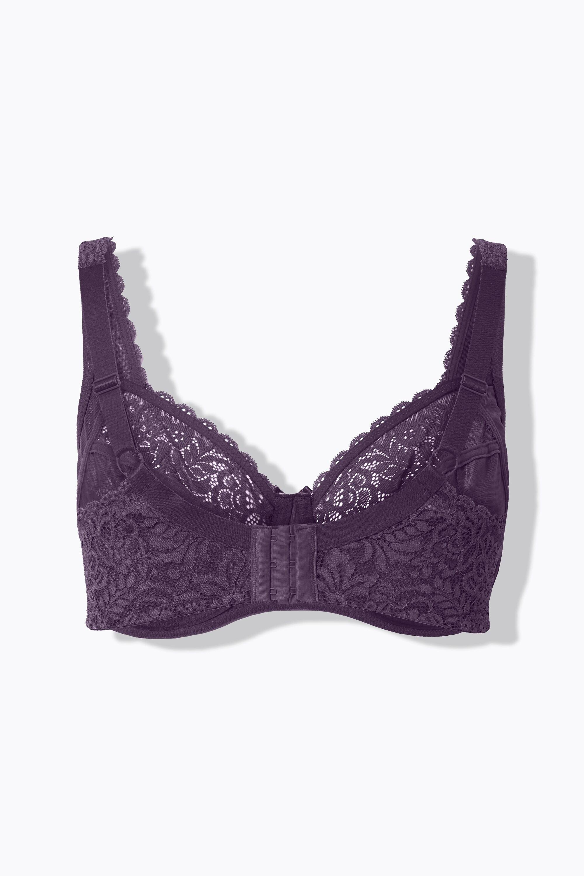 Ulla Popken Reggiseno con ferretto pizzo floreale pizzo intero coppa C-E  