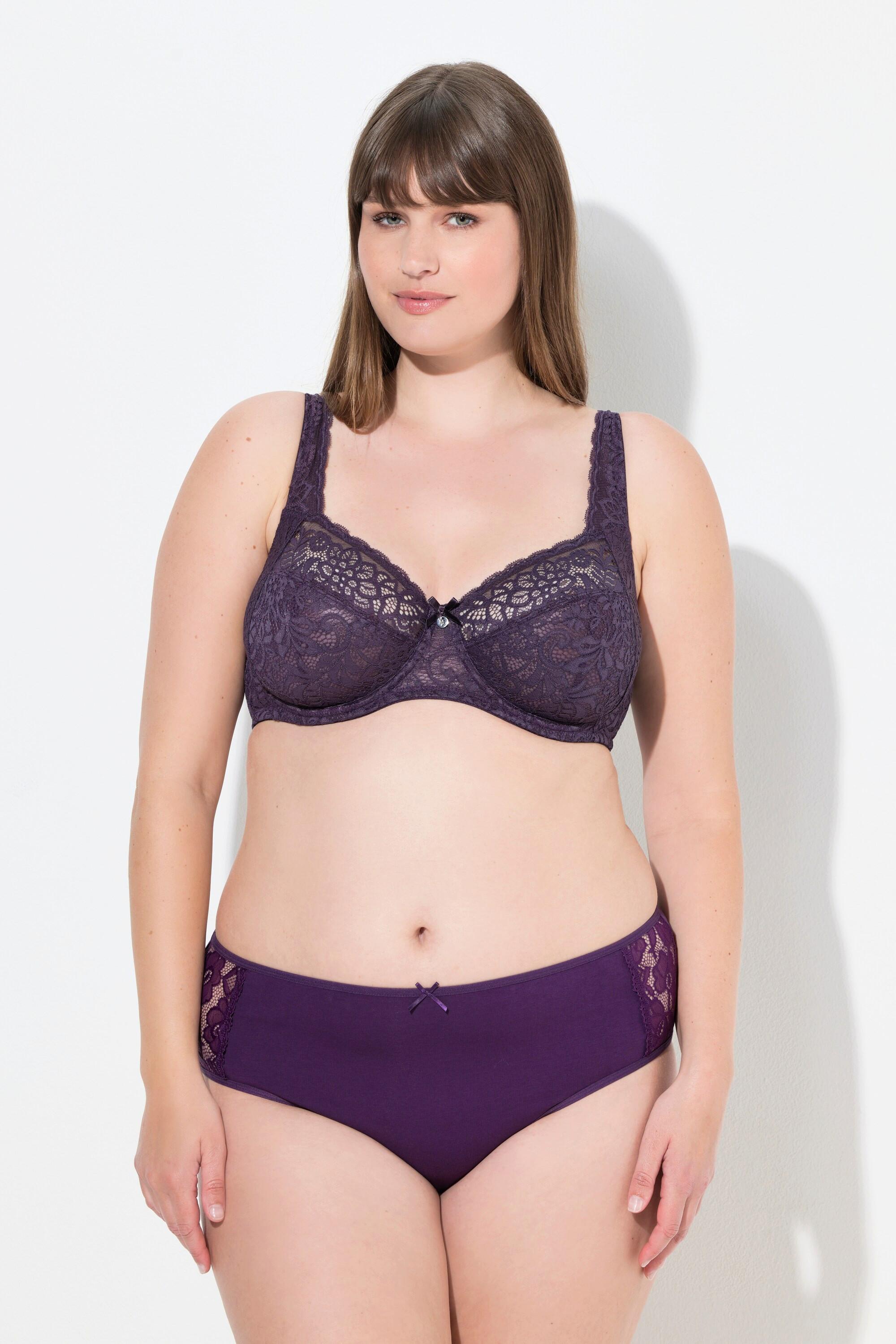 Ulla Popken Reggiseno con ferretto pizzo floreale pizzo intero coppa C-E  