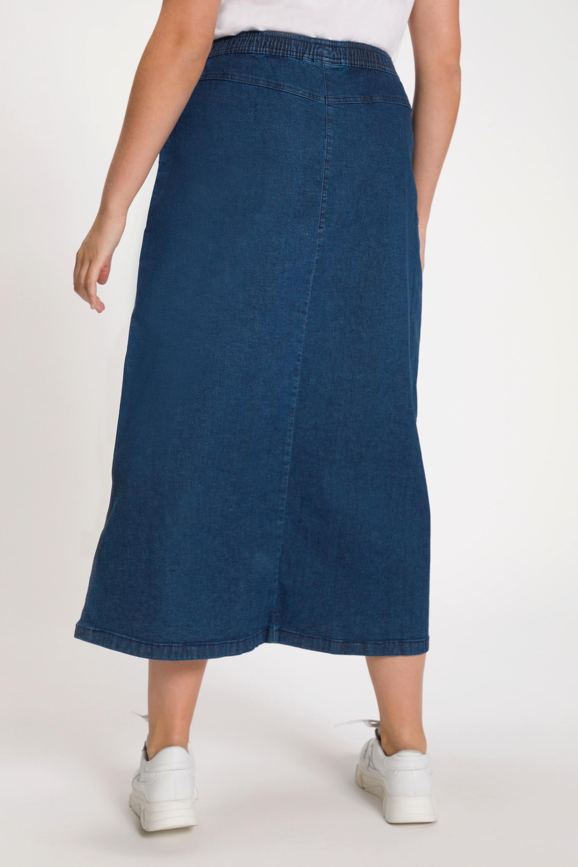 Ulla Popken Ausgestellter Jeansrock Elastikbund  