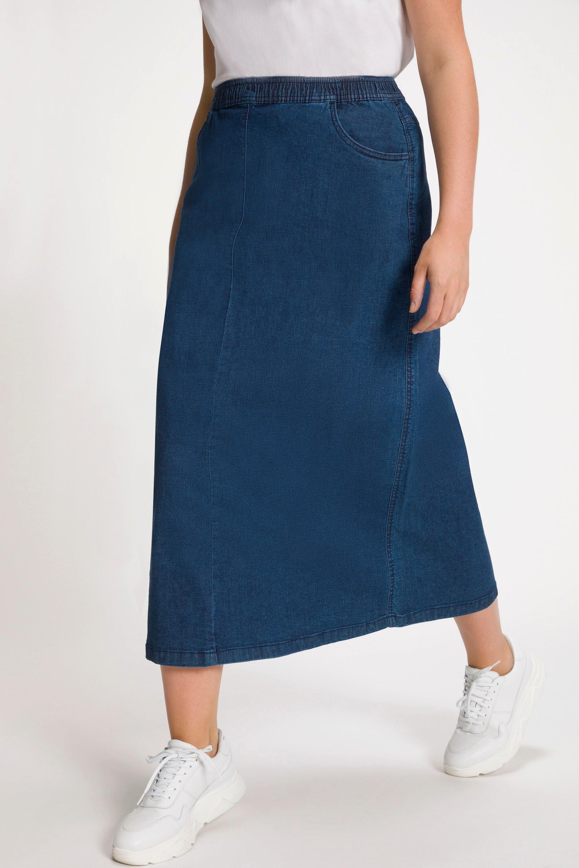 Ulla Popken Ausgestellter Jeansrock Elastikbund  