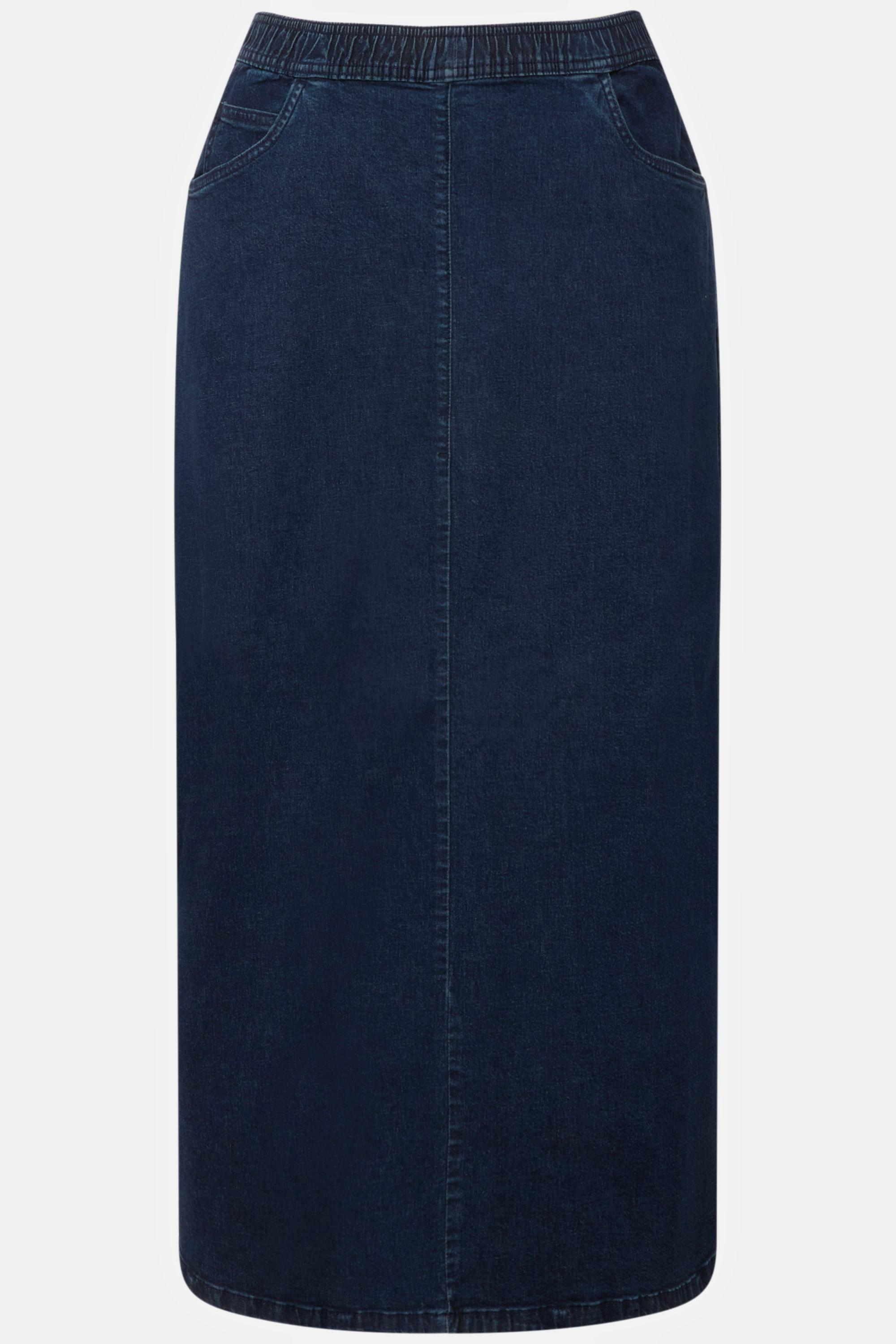 Ulla Popken Ausgestellter Jeansrock Elastikbund  