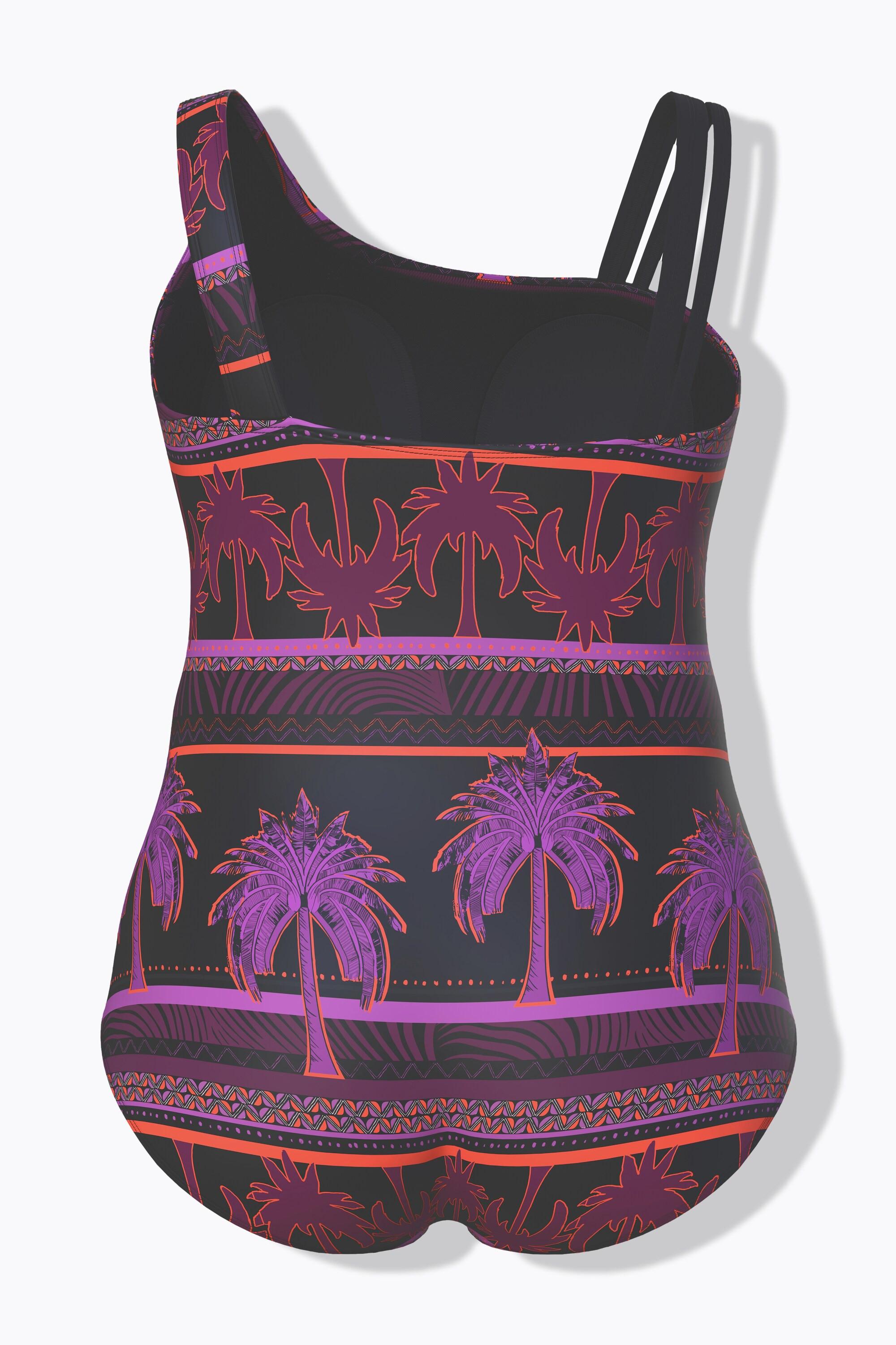 Ulla Popken Maillot de bain Imprimé palmiers Bonnets souples Bretelle double  