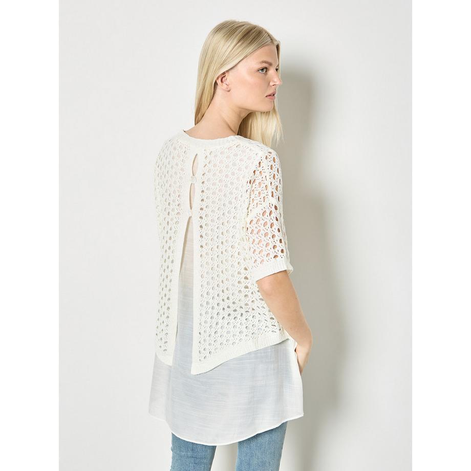 APRICOT Gestricktes Tunika-Top mit Maschen  