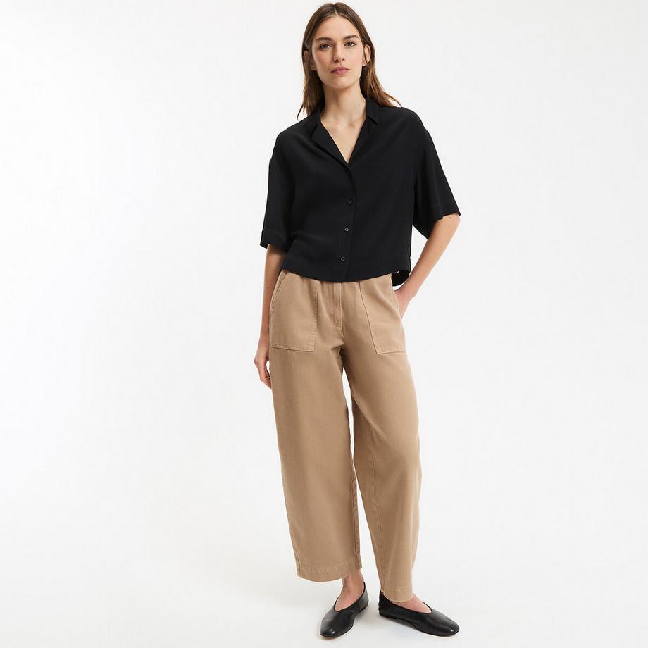 La Redoute Collections  Bluse mit Reverskragen und kurzen Ärmeln 