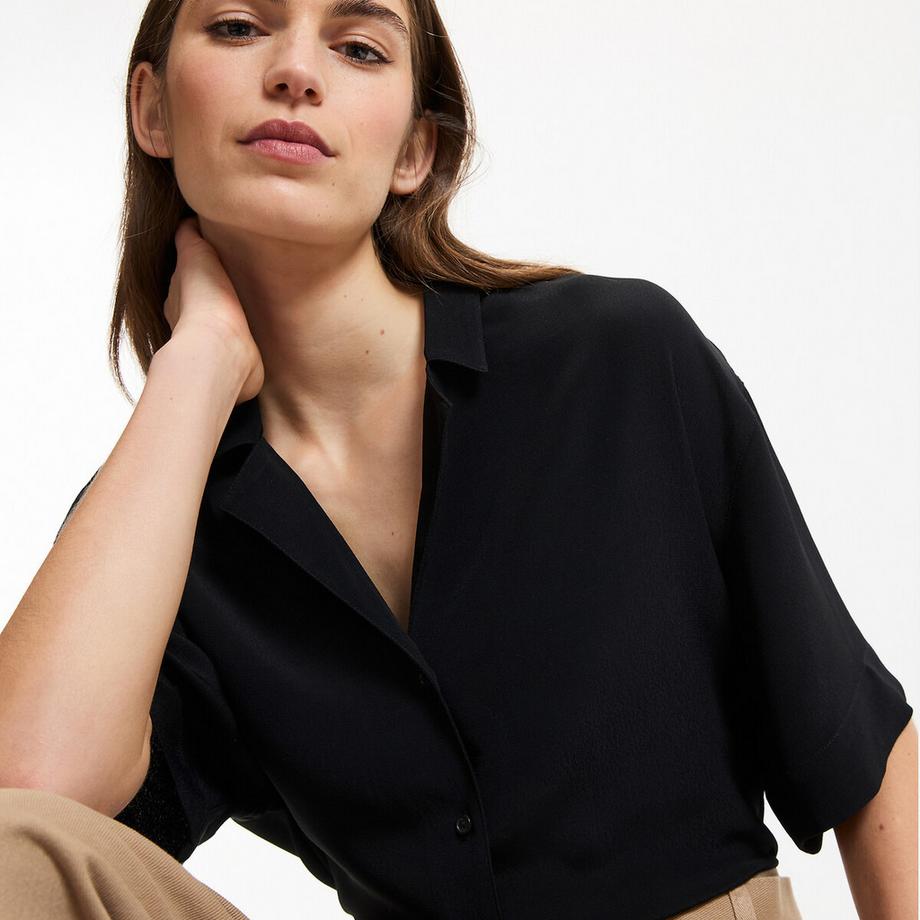 La Redoute Collections  Bluse mit Reverskragen und kurzen Ärmeln 