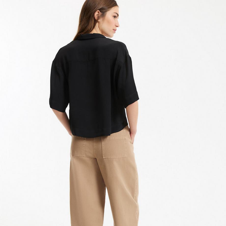 La Redoute Collections  Bluse mit Reverskragen und kurzen Ärmeln 