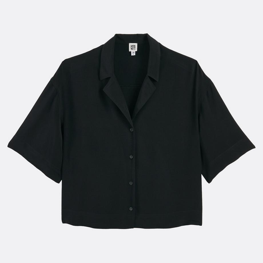 La Redoute Collections  Bluse mit Reverskragen und kurzen Ärmeln 