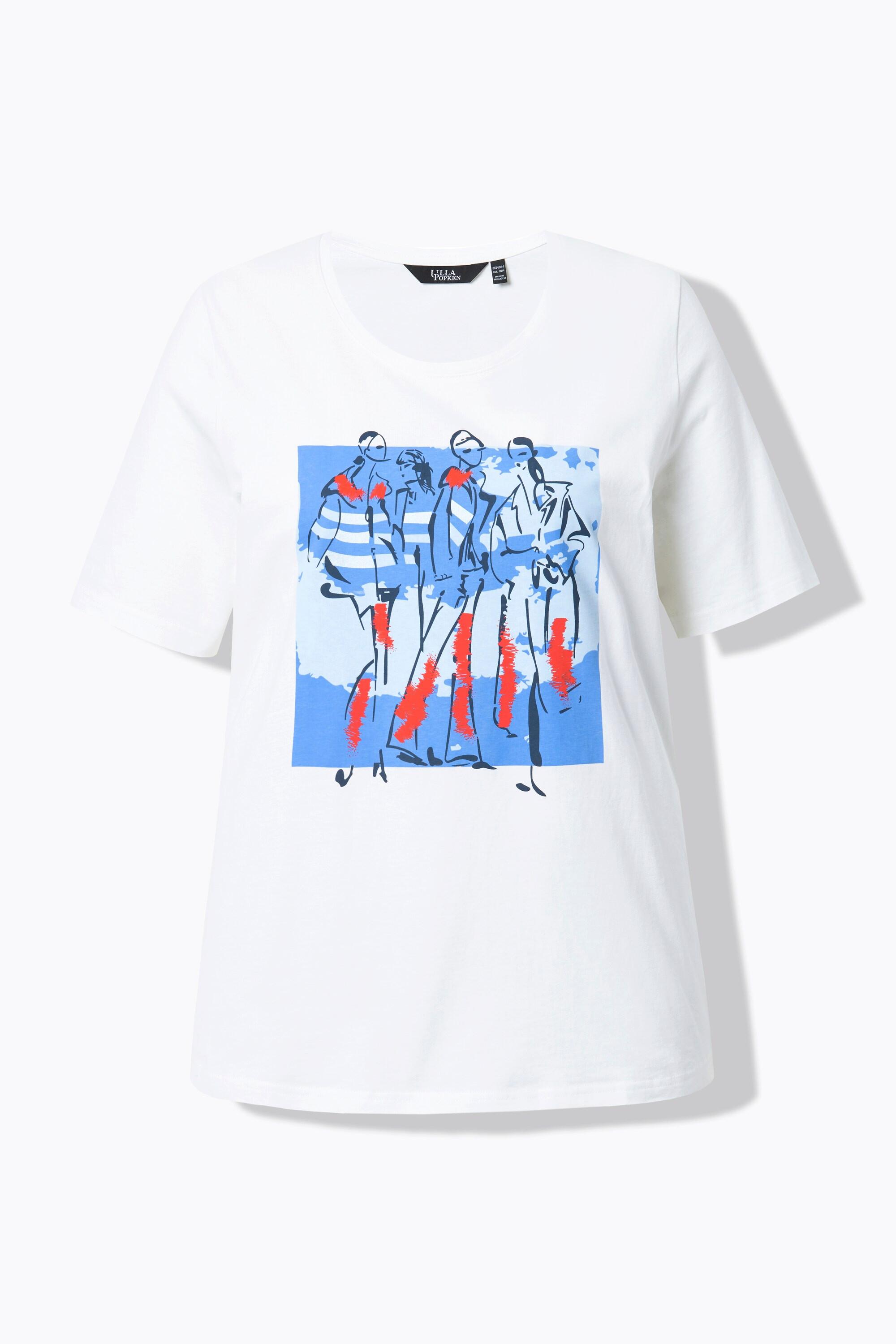 Ulla Popken T-Shirt Classique Col Rond Manches Courtes  