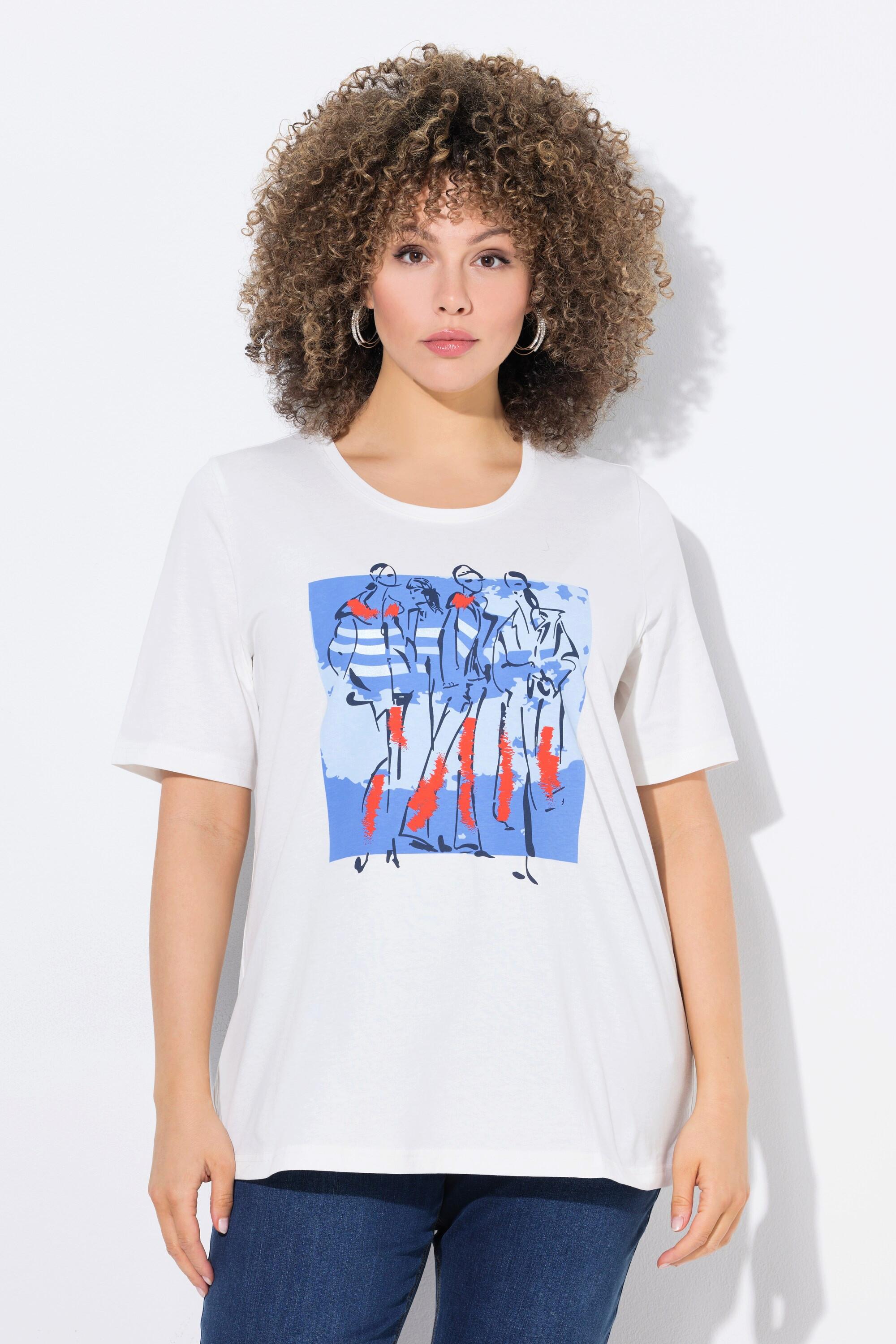 Ulla Popken T-Shirt Classique Col Rond Manches Courtes  