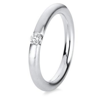 Solitär-Ring 585/14K Weissgold Diamant 0.09ct.