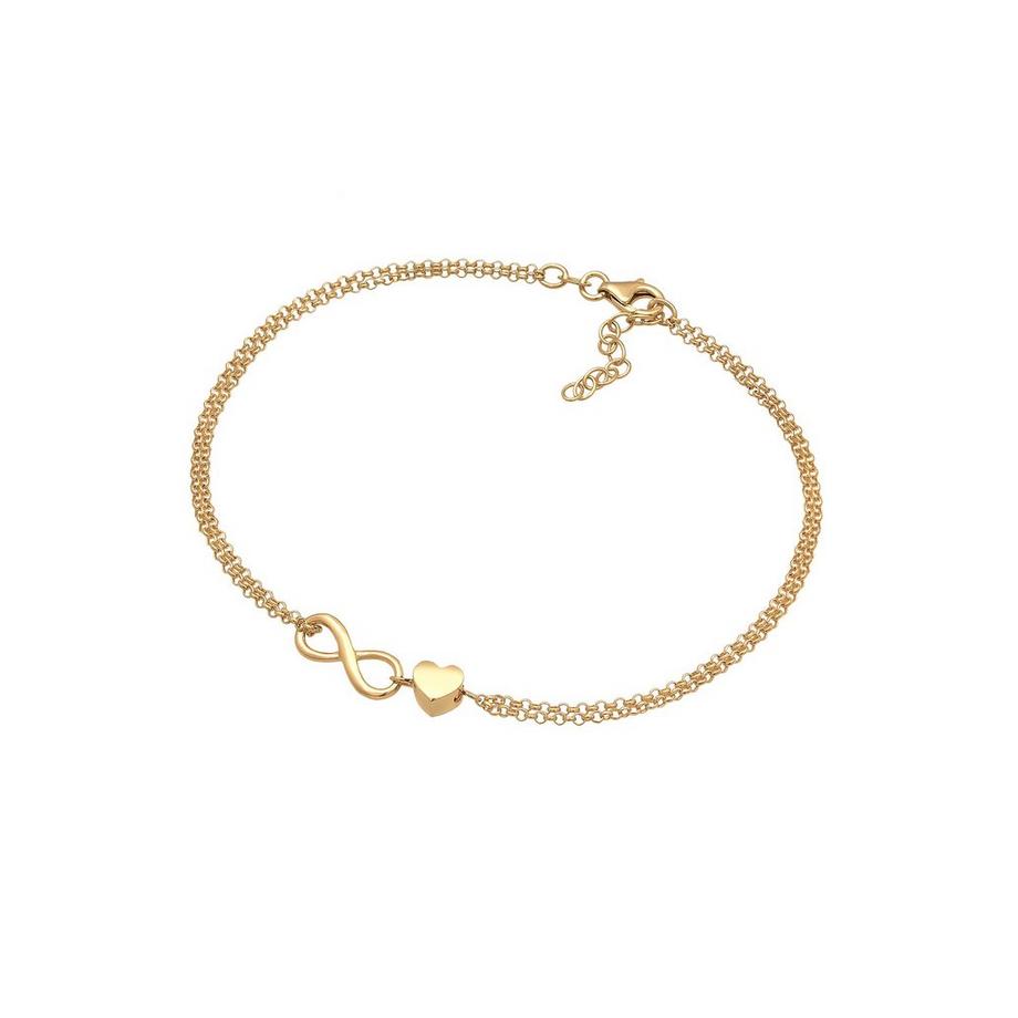 Elli  Fußschmuck Herz Liebe Unendlichkeit Infinity 925 Silber 