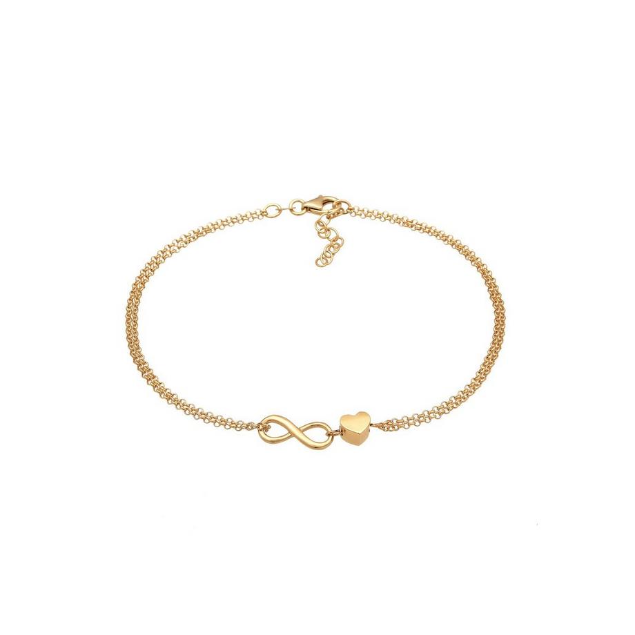 Elli  Fußschmuck Herz Liebe Unendlichkeit Infinity 925 Silber 