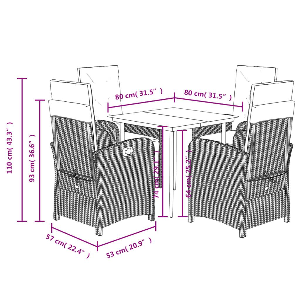 VidaXL Garten essgruppe poly-rattan  