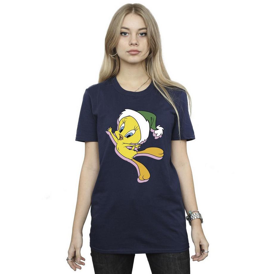 LOONEY TUNES Tweety Bird Christmas T-Shirt Stampata  