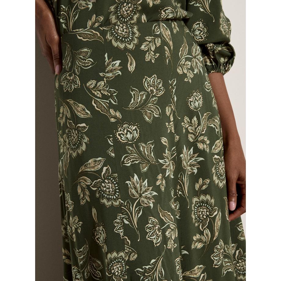 APRICOT Midi-Rock in A-Linie mit Folk-Blumenmuster  