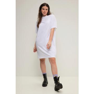 Maglia dal taglio molto lungo e oversize con scollo a girocollo e mezze maniche