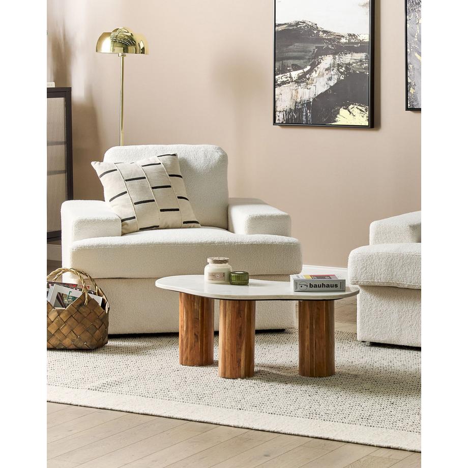 Beliani Lot de 2 fauteuils en Bouclé Traditionnel ALLA  