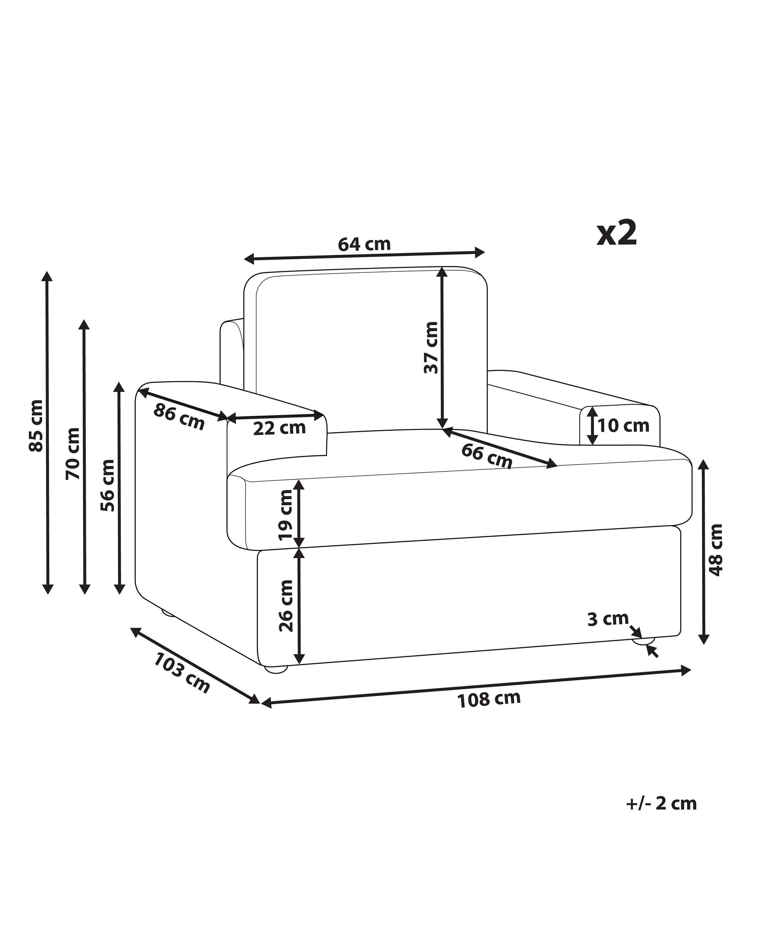 Beliani Set di 2 poltrone en Bouclé Classico ALLA  
