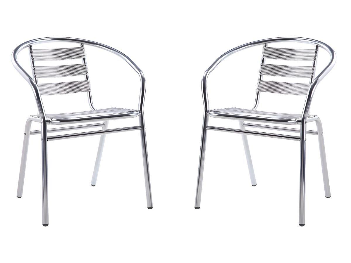 Vente-unique Lot de 2 chaises de jardin en aluminiumMONTMARTRE  