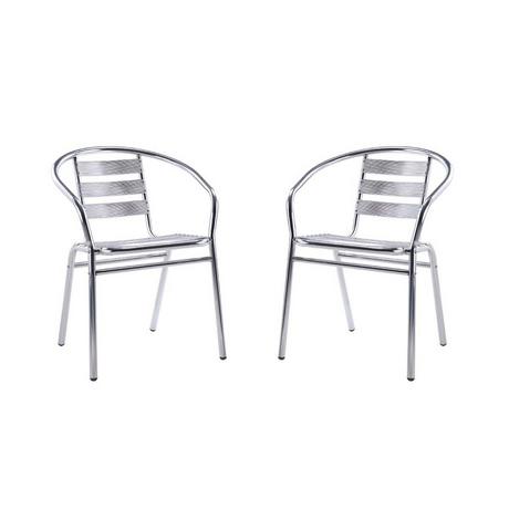 Vente-unique Lot de 2 chaises de jardin en aluminiumMONTMARTRE  