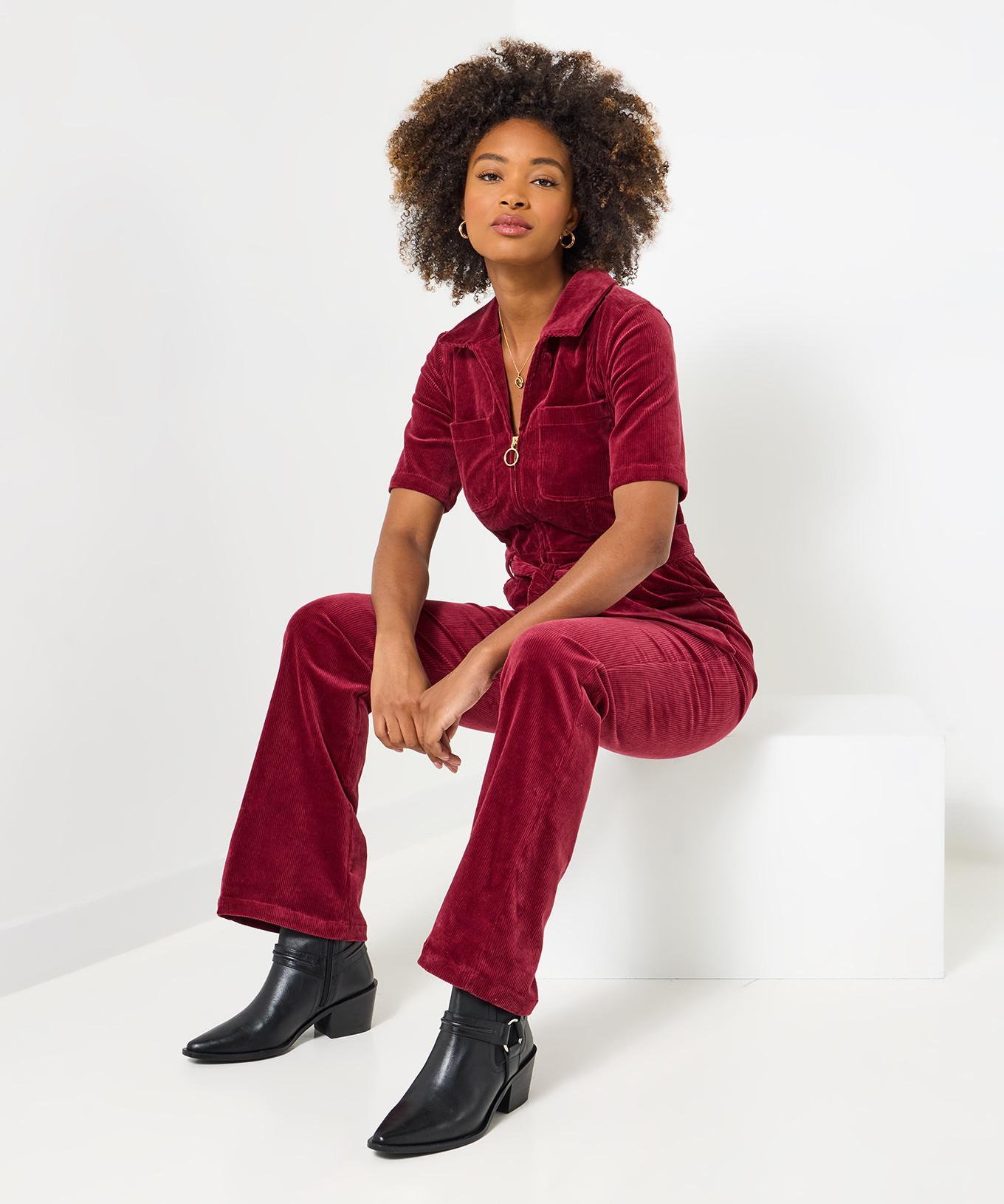Joe Browns Cord-Jumpsuit Reissverschluss Gürtel Bootcut  