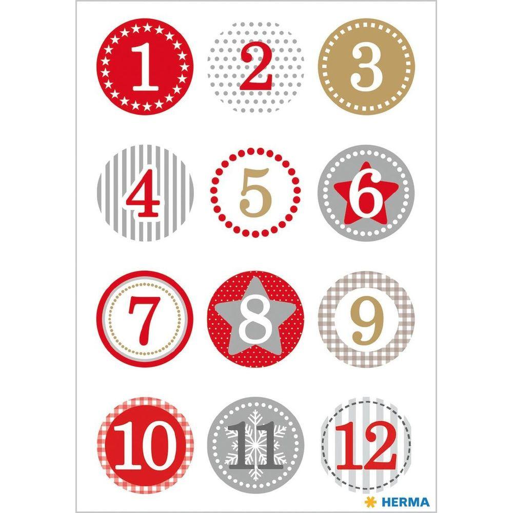 HERMA HERMA Sticker Adventskalender 15254 bunt 24 Stück/2 Blatt  