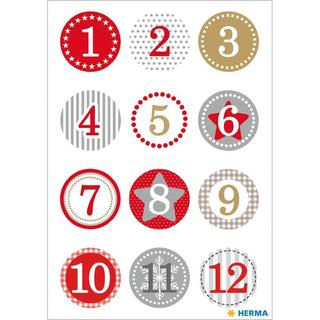 HERMA HERMA Sticker Adventskalender 15254 bunt 24 Stück/2 Blatt  